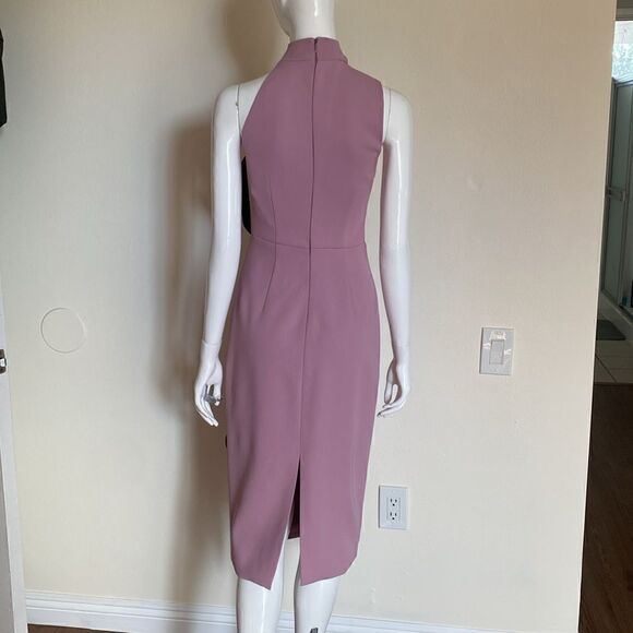 Cushnie Et Ochs Pink and Maroon Ruffle One Shoulder Midi Dress Size 2 - Picture 9 of 15